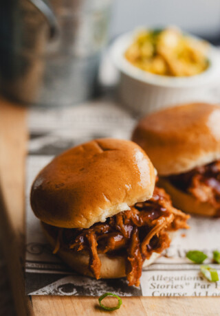 Montgomery Inn pulled pork sliders